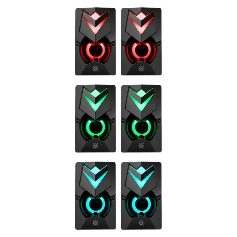 Casse per PC DEFENDER J4 2.0 6W LED USB, 3,5 mm, 90–20000 Hz, nero