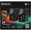 Casse per PC DEFENDER J4 2.0 6W LED USB, 3,5 mm, 90–20000 Hz, nero