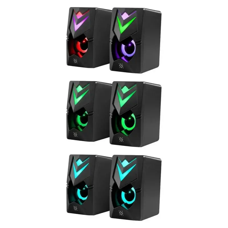 Casse per PC DEFENDER J4 2.0 6W LED USB, 3,5 mm, 90–20000 Hz, nero