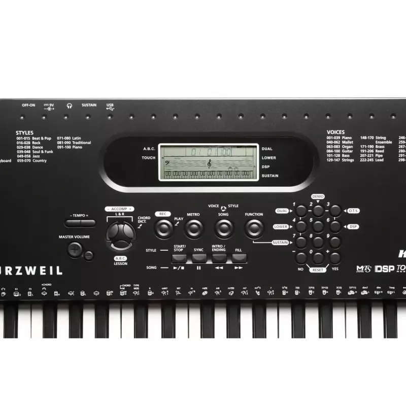 Tastiera Kurzweil KP70 tastiera digitale 61 tasti, nera