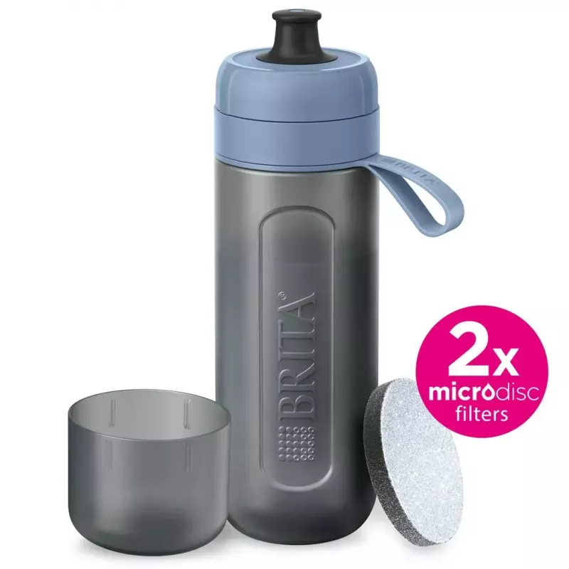 BRITA Active 1052250 bottiglia filtrante con 2 dischi filtranti, azzurro pastello