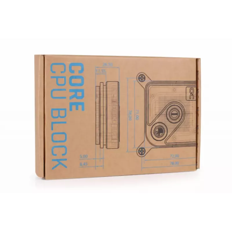 Water block Alphacool Core 1 Aurora ottone rame nichel trasparente bianco 72mm