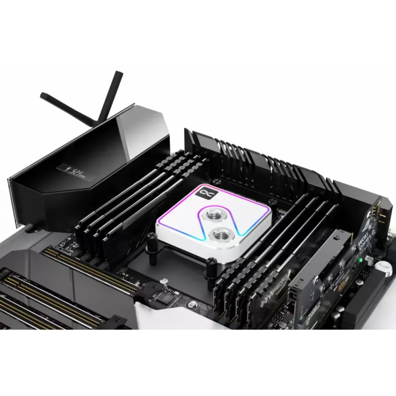 Water block Alphacool Core 1 Aurora ottone rame nichel trasparente bianco 72mm