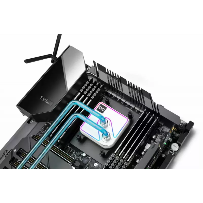 Water block Alphacool Core 1 Aurora ottone rame nichel trasparente bianco 72mm
