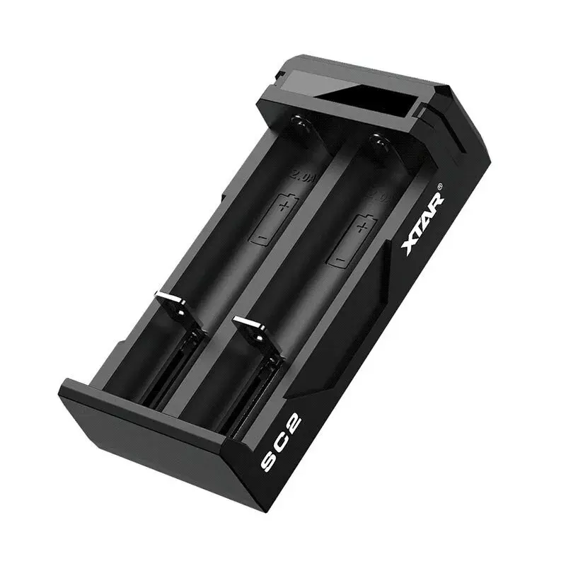 Caricabatterie XTAR SC2 Li-Ion 18650 USB-C 2 slot, alimentazione USB-C, indicatori LED, nero