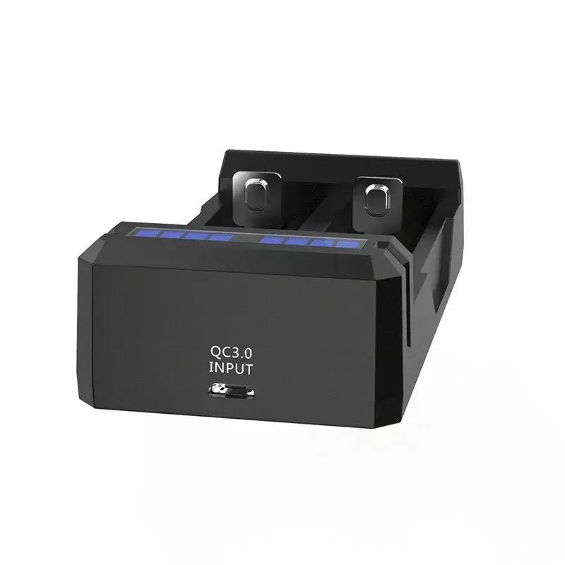 Caricabatterie XTAR SC2 Li-Ion 18650 USB-C 2 slot, alimentazione USB-C, indicatori LED, nero