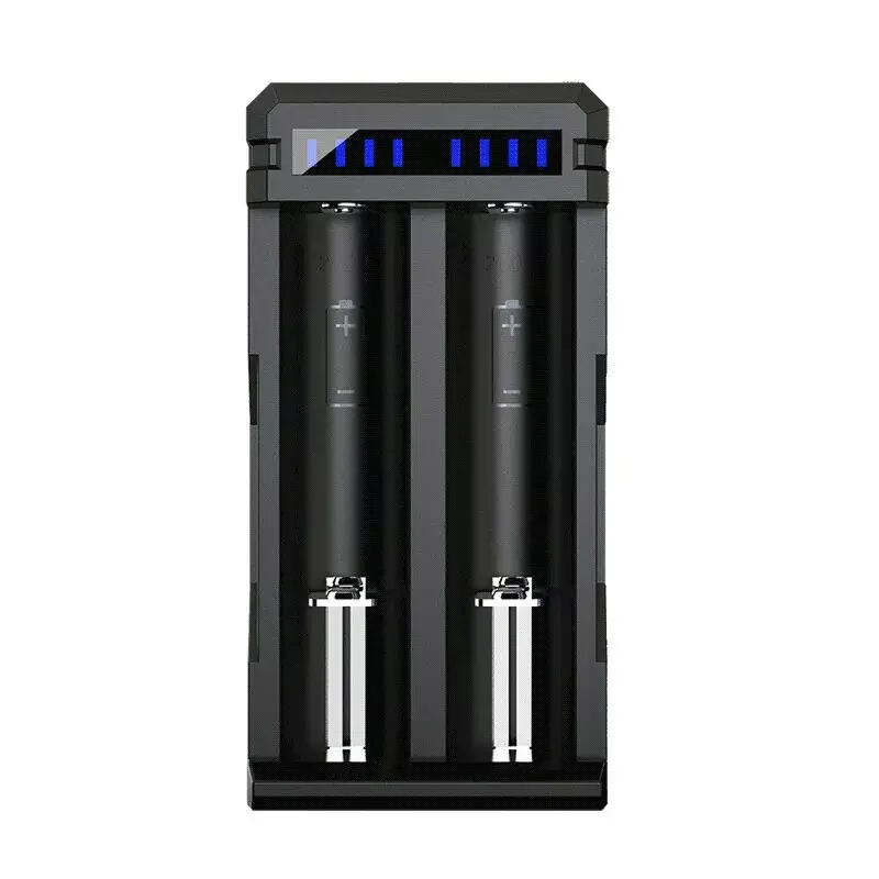Caricabatterie XTAR SC2 Li-Ion 18650 USB-C 2 slot, alimentazione USB-C, indicatori LED, nero