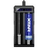 Caricabatterie XTAR SC2 Li-Ion 18650 USB-C 2 slot, alimentazione USB-C, indicatori LED, nero