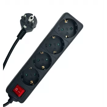Microconnect MC-GRU0045BS prolunga elettrica 5 m 4 uscite AC per interni nero