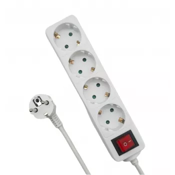 Microconnect MC-GRU0045WS prolunga elettrica 5 m 4 uscite AC per interni bianco