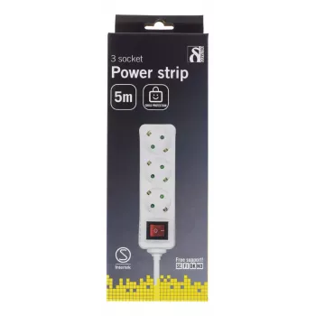 Microconnect GRU0035WS prolunga elettrica 5 m 3 uscite AC bianco