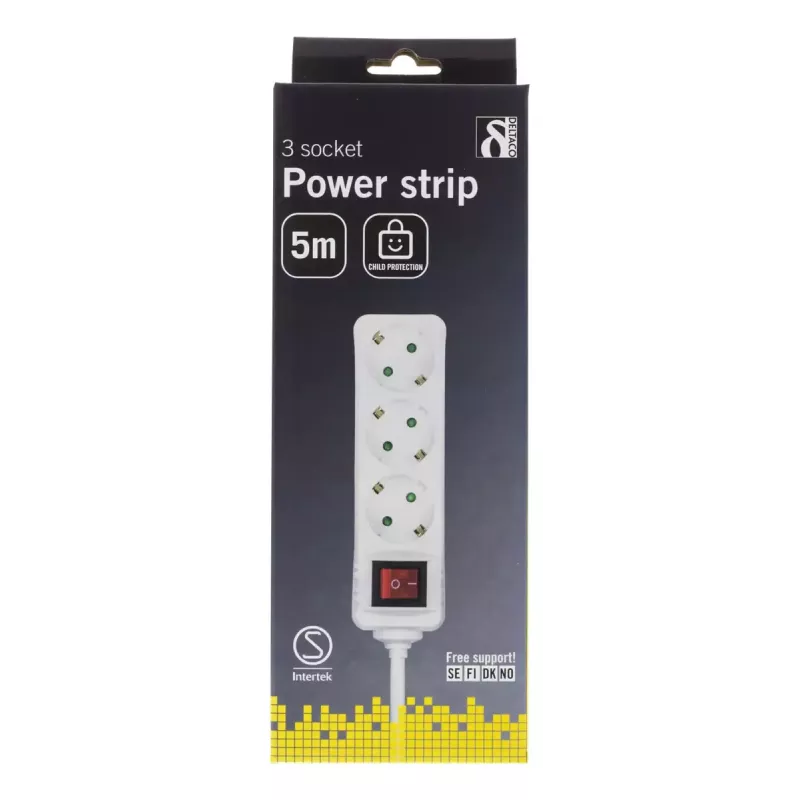 Microconnect GRU0035WS prolunga elettrica 5 m 3 uscite AC bianco