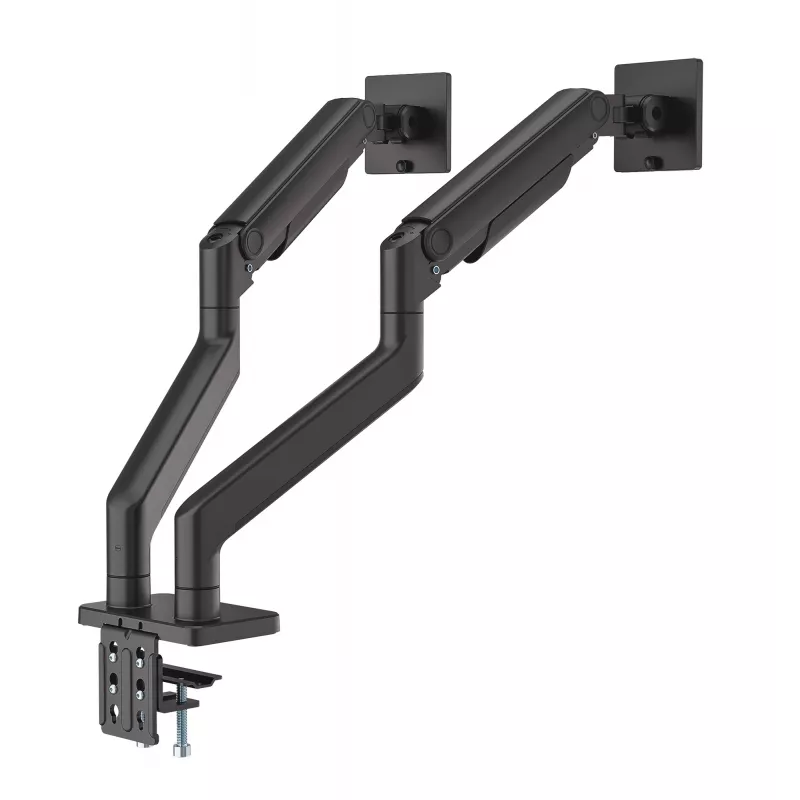 Manhattan supporto da scrivania per TV e monitor, completamente orientabile, braccio a molla, 2 schermi, 13–45 pollici, nero