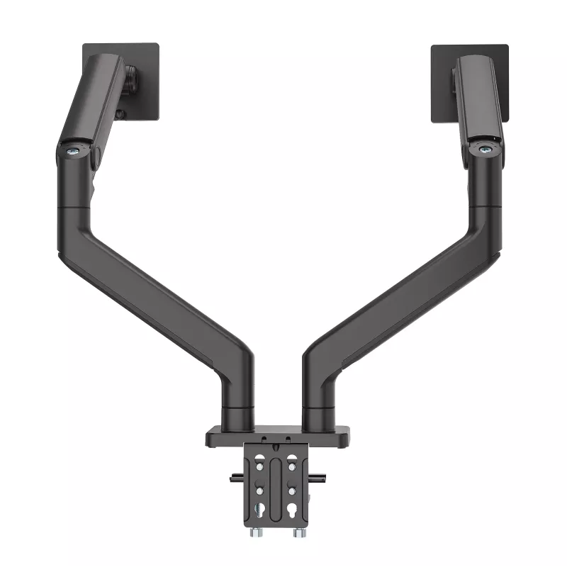 Manhattan supporto da scrivania per TV e monitor, completamente orientabile, braccio a molla, 2 schermi, 13–45 pollici, nero