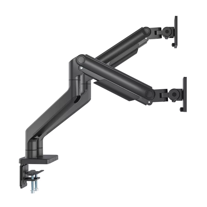 Manhattan supporto da scrivania per TV e monitor, completamente orientabile, braccio a molla, 2 schermi, 13–45 pollici, nero