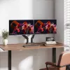 Manhattan supporto da scrivania per TV e monitor, completamente orientabile, braccio a molla, 2 schermi, 13–45 pollici, nero