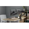 Manhattan supporto da scrivania per TV e monitor, completamente orientabile, braccio a molla, 2 schermi, 13–45 pollici, nero