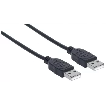 Manhattan cavo USB-A a USB-A, 1 m, maschio a maschio, 480 Mbit/s (USB 2.0), Hi-Speed USB, nero, garanzia a vita, corrisponde a USB2AA1M.