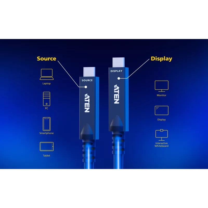 Cavo AOC USB-C ATEN UE3410F-AT, 10 m, USB-C a USB-C, 10 Gbit/s, nero