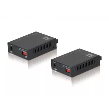 Set convertitore di media LevelOne RJ45 a SC BIDI Fast Ethernet, fibra ottica monomodale, 20 km