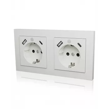 Presa ICY BOX IB-MPS4200W-PD Tipo F + USB A + USB C bianca