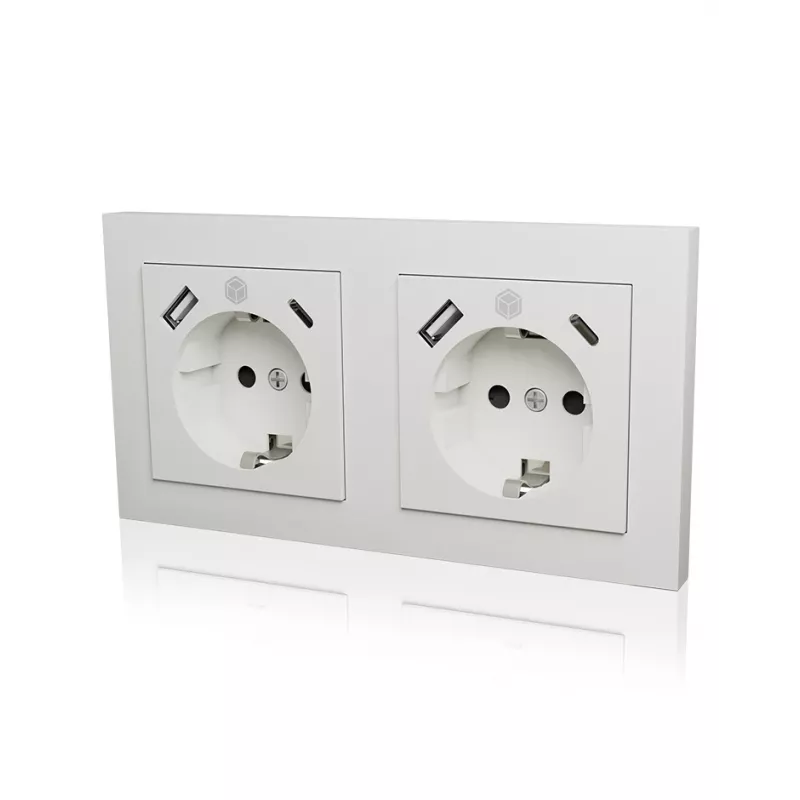 Presa ICY BOX IB-MPS4200W-PD Tipo F + USB A + USB C bianca