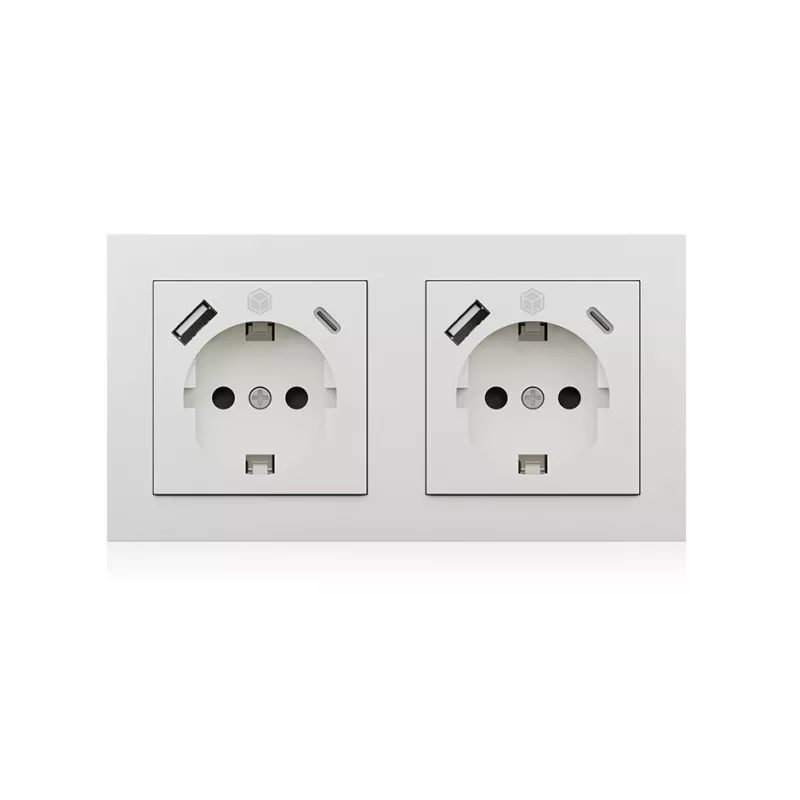 Presa ICY BOX IB-MPS4200W-PD Tipo F + USB A + USB C bianca