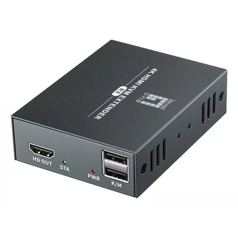 Kit di estensione AV (trasmettitore e ricevitore) LEVELONE HVE-8111, 3840x2160, Cat6, USB-A/USB-B, DC 12V (2 pezzi)