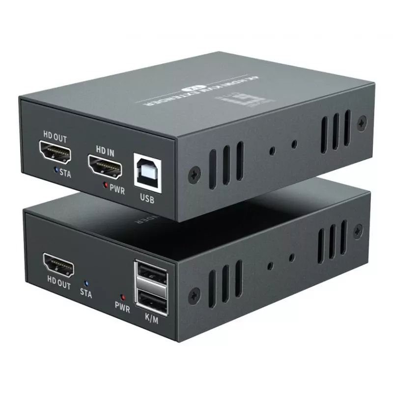 Kit di estensione AV (trasmettitore e ricevitore) LEVELONE HVE-8111, 3840x2160, Cat6, USB-A/USB-B, DC 12V (2 pezzi)
