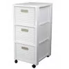 Scaffale rotho Country armadietto in plastica 3 cassetti, bianco, 71,2×32,5×37,5 cm, tecnopolimero, ruote
