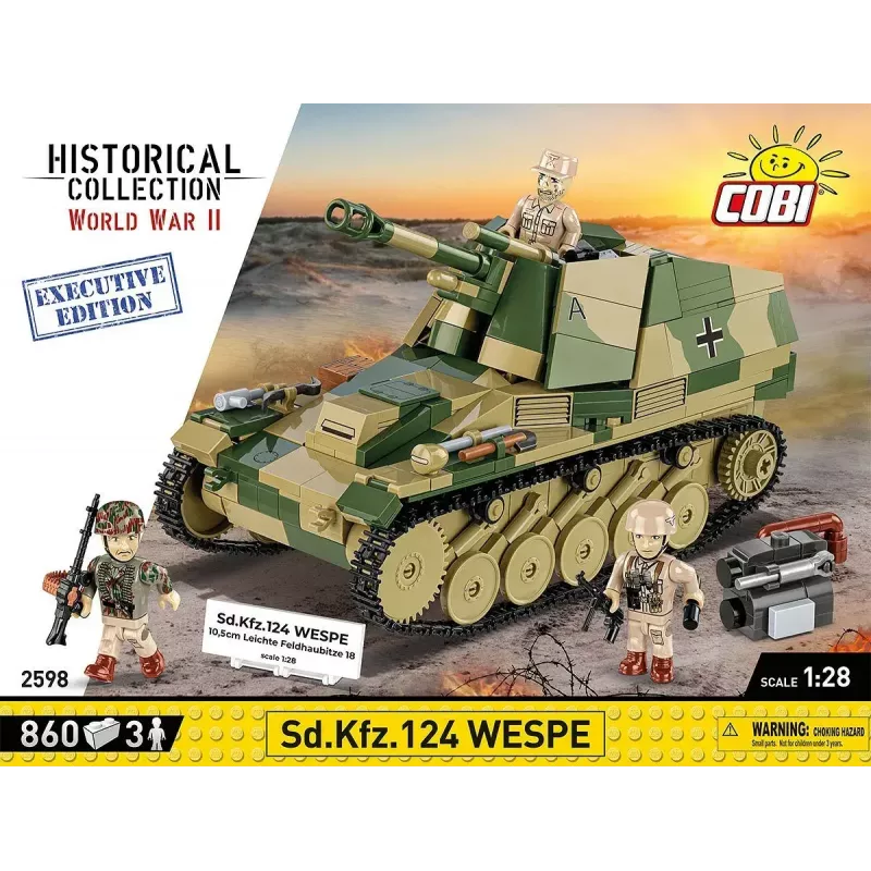 Cobi Mattoncini SD.KFZ.124 Wespe kit di montaggio, 860 mattoncini