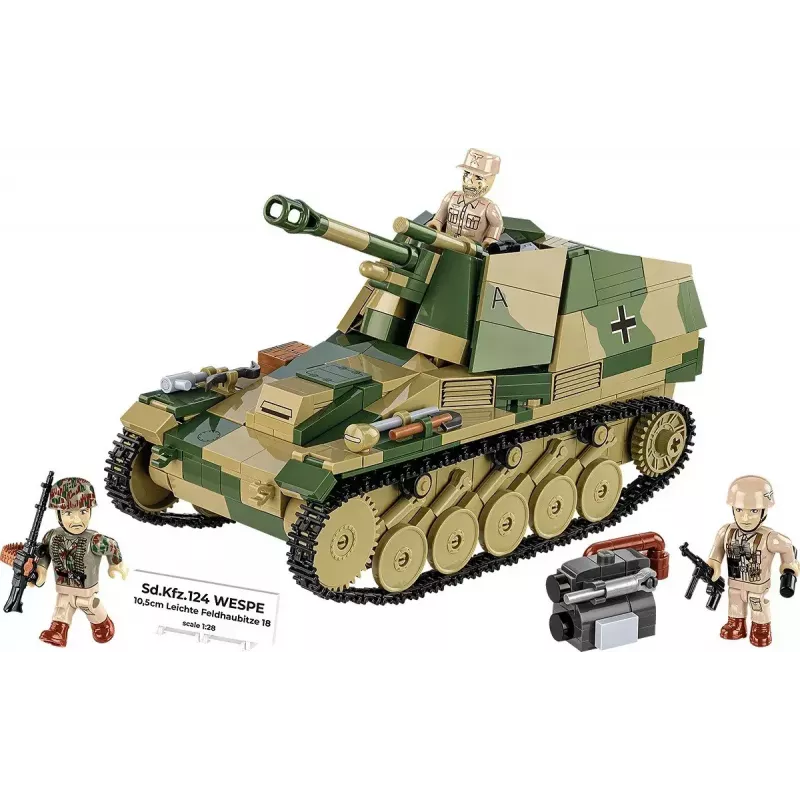 Cobi Mattoncini SD.KFZ.124 Wespe kit di montaggio, 860 mattoncini