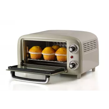 Ariete 3919 mini forno elettrico vintage, 800 W, capacità 10 l, doppio vetro, retrò, beige