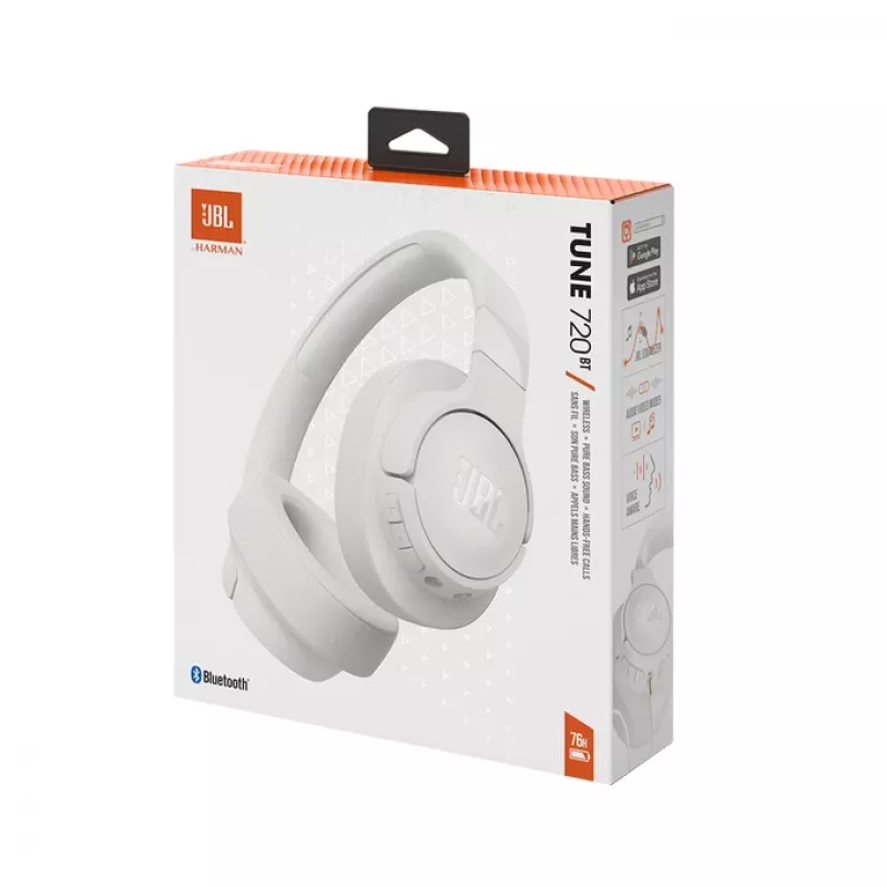 Cuffie JBL Tune 720BT wireless chiamate/musica Bluetooth bianco