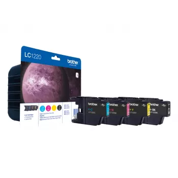 Cartuccia d'inchiostro Brother LC-1220VALBPDR 4 pezzi originale nero, ciano, magenta, giallo