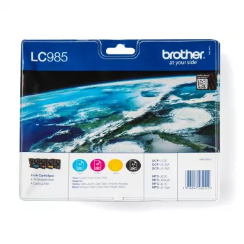 Brother LC985VALBPDR cartuccia d'inchiostro 4 pz. originale nero, ciano, magenta, giallo