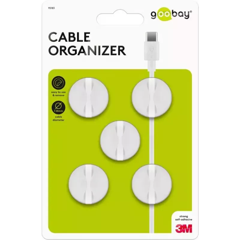 Fermacavi Goobay 95183 bianco 5 pz. universale