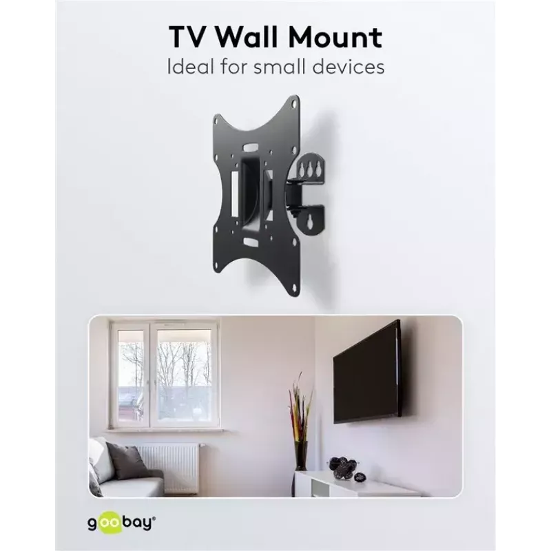 Goobay TV EasyFlex M Supporto a parete inclinabile, nero (51893)