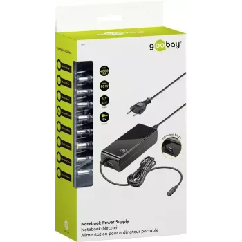 Alimentatore per notebook Goobay 90 W nero per interni 100-240V