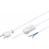 Cavo Goobay con spina Euro per montaggio - con interruttore 1,5 m bianco
