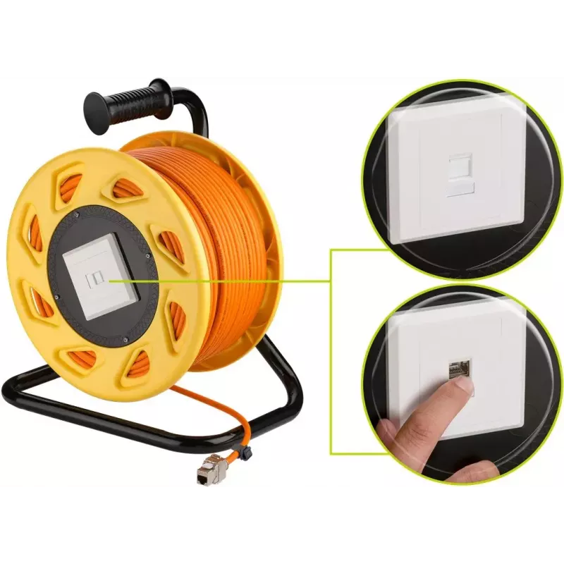 Cavo di rete Goobay Portable RJ45 50 m Cat7a arancione