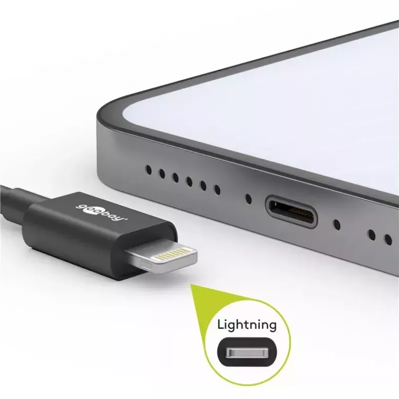 Cavo di ricarica e sincronizzazione Lightning USB Goobay 0,5 m Lightning USB A CE MFi