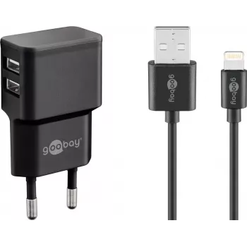 Set caricabatterie da interno Goobay Dual Apple Lightning 44995