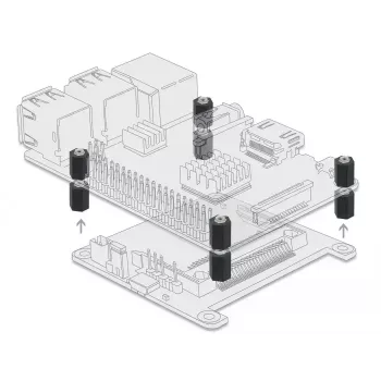 Distanziale M2,5 esagono cavo interno 10 mm nero 4 pezzi DeLOCK 60243