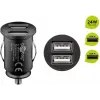 Adattatore da auto Goobay Dual-USB 24 W nero ricarica rapida protezione da sovracorrente