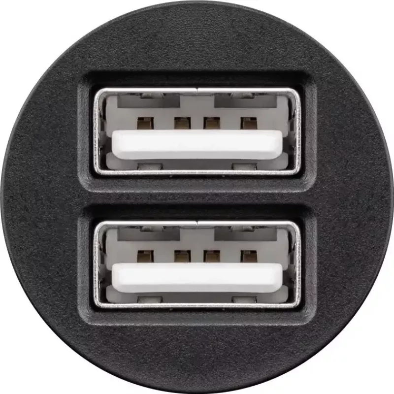 Adattatore da auto Goobay Dual-USB 24 W nero ricarica rapida protezione da sovracorrente