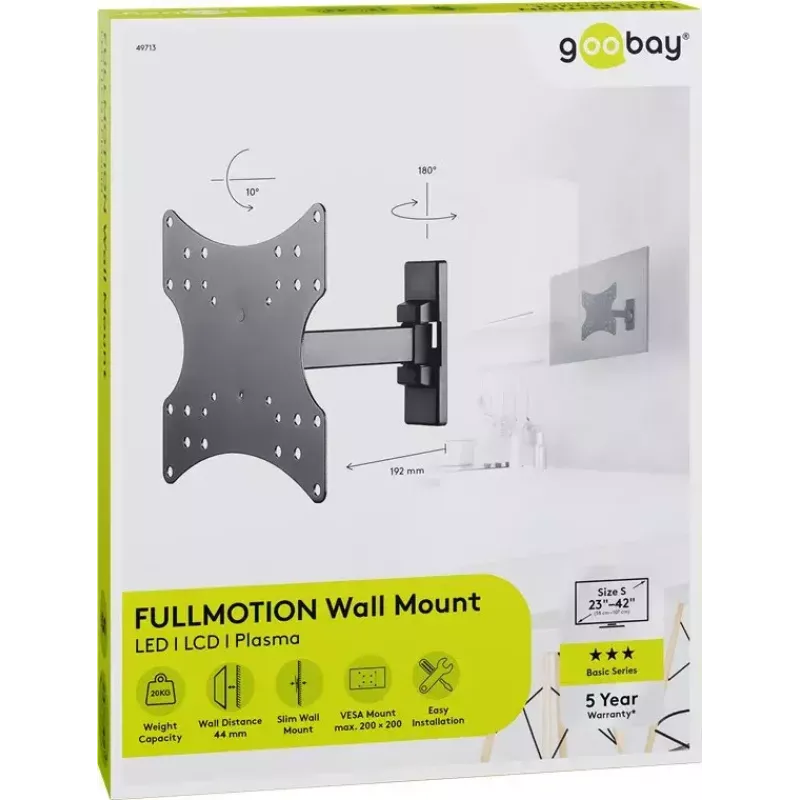 Supporto per TV Goobay 49713 106,7 cm (42 pollici) nero