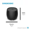 HP Black Speaker Bluetooth 360, cavo e wireless, altoparlante mono portatile, nero, cilindro, tasti, universale