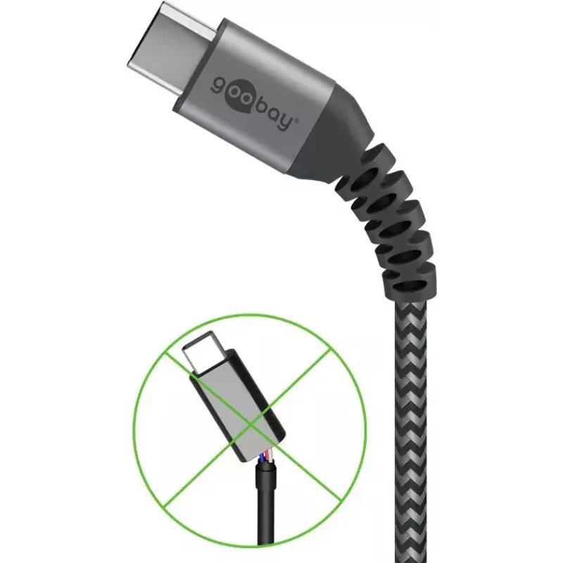 Cavo USB Wentronic 49295 USB 2.0 0,5 m USB C USB A nero grigio