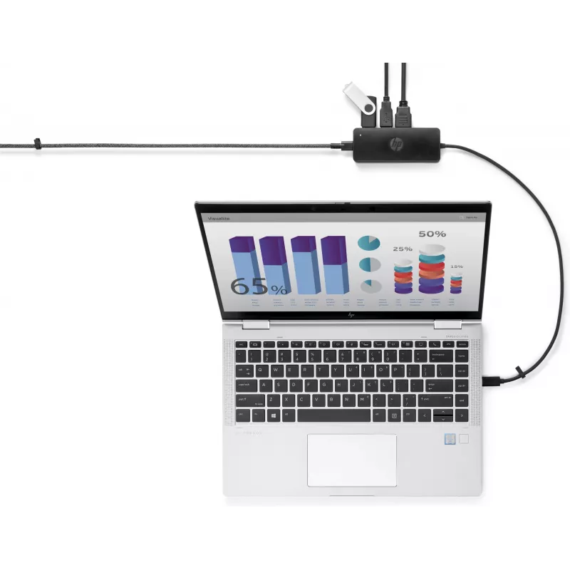 HP USB-C Travel Hub G2, con filo, USB 3.2 Gen 1 (3.1 Gen 1) Type-C, nero, Cina, Windows 10, 107 mm